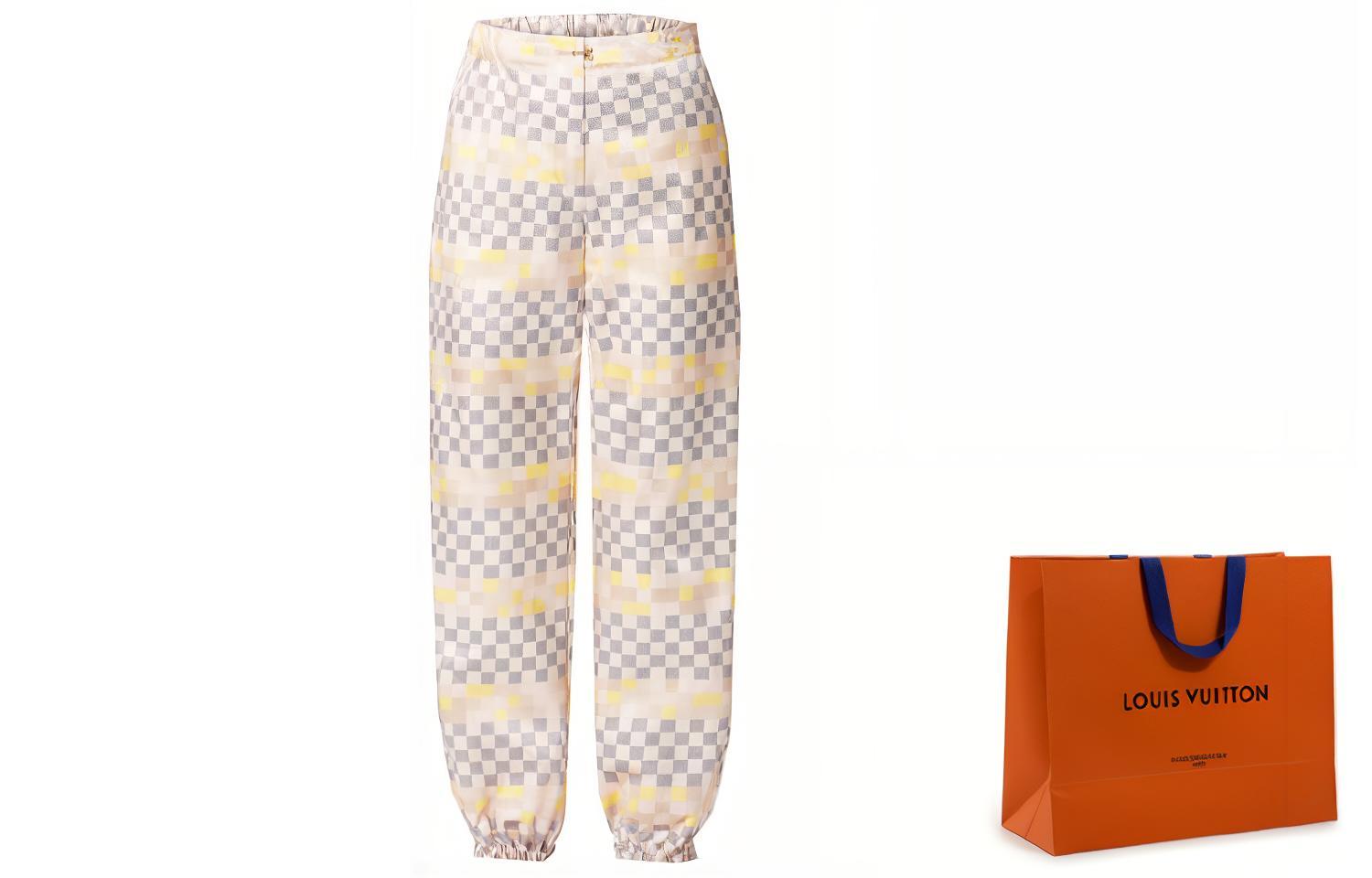 Lookbook (W) Pantalones Louis Vuitton SS22 Rosa Colorblock Cuadros Knit Track. 1AA839