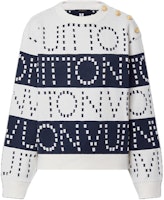 (Women) LOUIS VUITTON SS22 White Wool Sweater with Bold Stripe Design. 1A9NRJ (Women) LOUIS VUITTON SS22 White Wool Sweater with Bold Stripe Design. 1A9NRJ