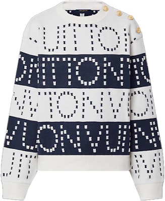 (W) LOUIS VUITTON SS22 Sweater Putih Bulu dengan Rekaan Jalur Menarik. 1A9NRJ Order (W) LOUIS VUITTON SS22 Sweater Putih Bulu dengan Rekaan Jalur Menarik. 1A9NRJ