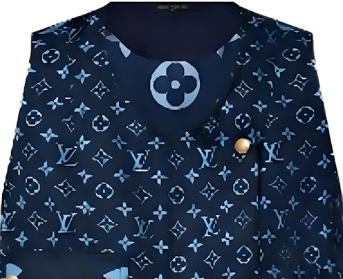 (W) 루이비통 SS22 알파벳 프린트 민소매 A라인 원피스 여성 블루. 1AAAFI Sizing (W) 루이비통 SS22 알파벳 프린트 민소매 A라인 원피스 여성 블루. 1AAAFI