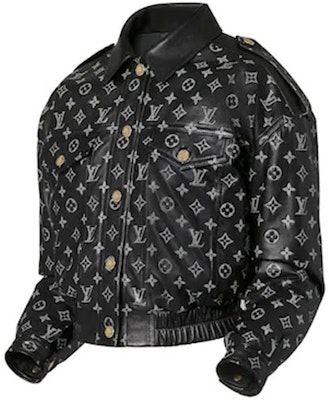 (Women) LOUIS VUITTON SS22 Black Embossed Logo Leather Jacket Outerwear 1A9MYZ Shop (Women) LOUIS VUITTON SS22 Black Embossed Logo Leather Jacket Outerwear 1A9MYZ
