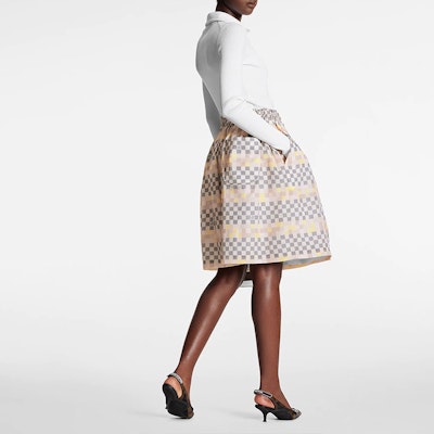 (W) 루이비통 SS22 체크 패턴 컬러블록 핑크 여성 캐주얼 스커트. 1AA833 Purchase (W) 루이비통 SS22 체크 패턴 컬러블록 핑크 여성 캐주얼 스커트. 1AA833