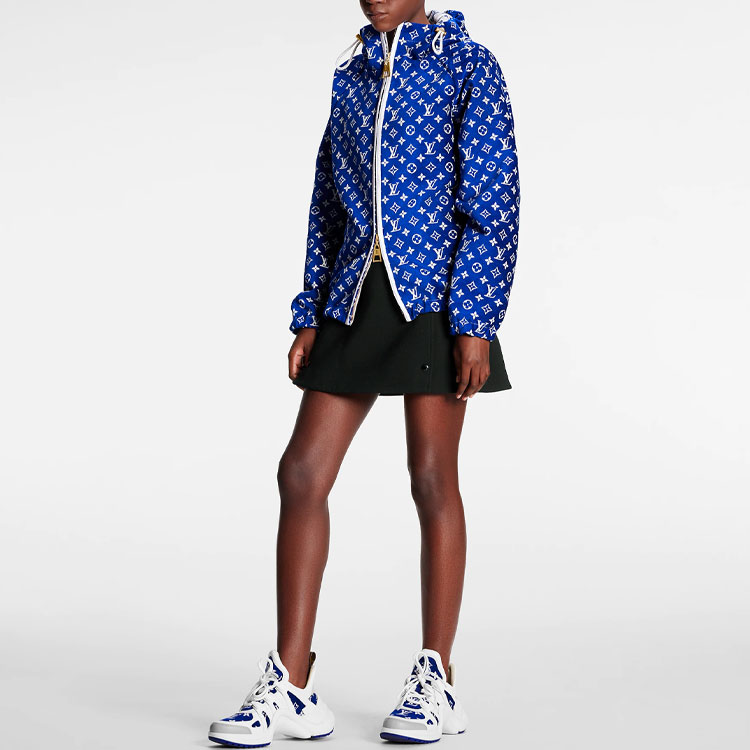 Lookbook (Women) Louis Vuitton SS22 Classic Monogram Printed Jacket  Blue 1AA9VO