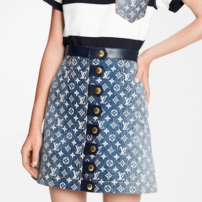 (W) 루이 비통 SS22 로고 데님 스커트 블루 1A9NK8 Purchase (W) 루이 비통 SS22 로고 데님 스커트 블루 1A9NK8