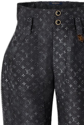 (W) LOUIS VUITTON SS22 Pantalones Negros Cropped de Cintura Alta Monogram Cloud. 1AA240 Shop (W) LOUIS VUITTON SS22 Pantalones Negros Cropped de Cintura Alta Monogram Cloud. 1AA240