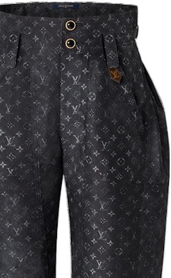 (W) LOUIS VUITTON SS22 Pantalones Negros Cropped de Cintura Alta Monogram Cloud. 1AA240 Details for (W) LOUIS VUITTON SS22 Pantalones Negros Cropped de Cintura Alta Monogram Cloud. 1AA240