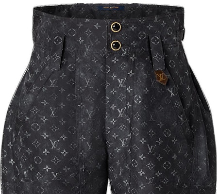 (W) LOUIS VUITTON SS22 Pantalones Negros Cropped de Cintura Alta Monogram Cloud. 1AA240 Sizing (W) LOUIS VUITTON SS22 Pantalones Negros Cropped de Cintura Alta Monogram Cloud. 1AA240
