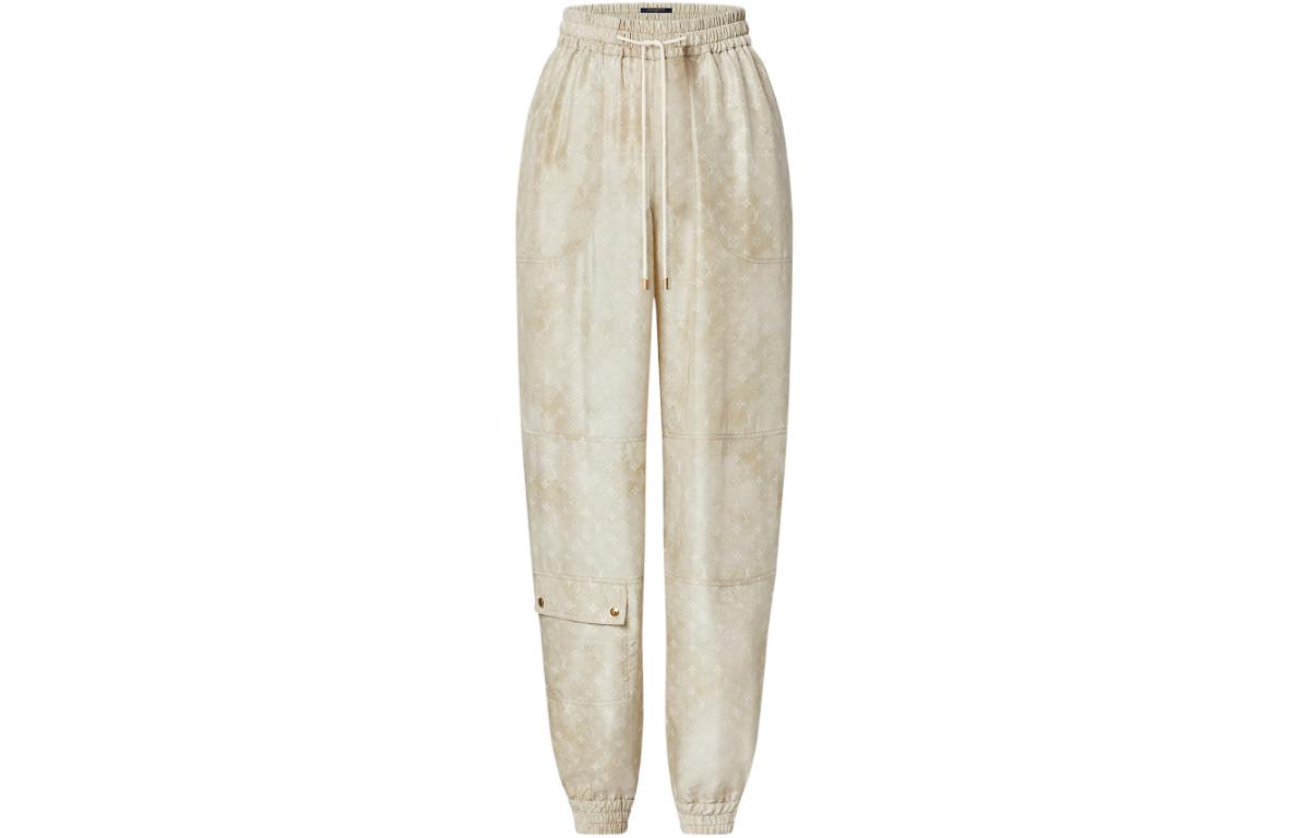 (Women) LOUIS VUITTON SS22 Monogram Logo Beige Jogger Pants 1A9XSY