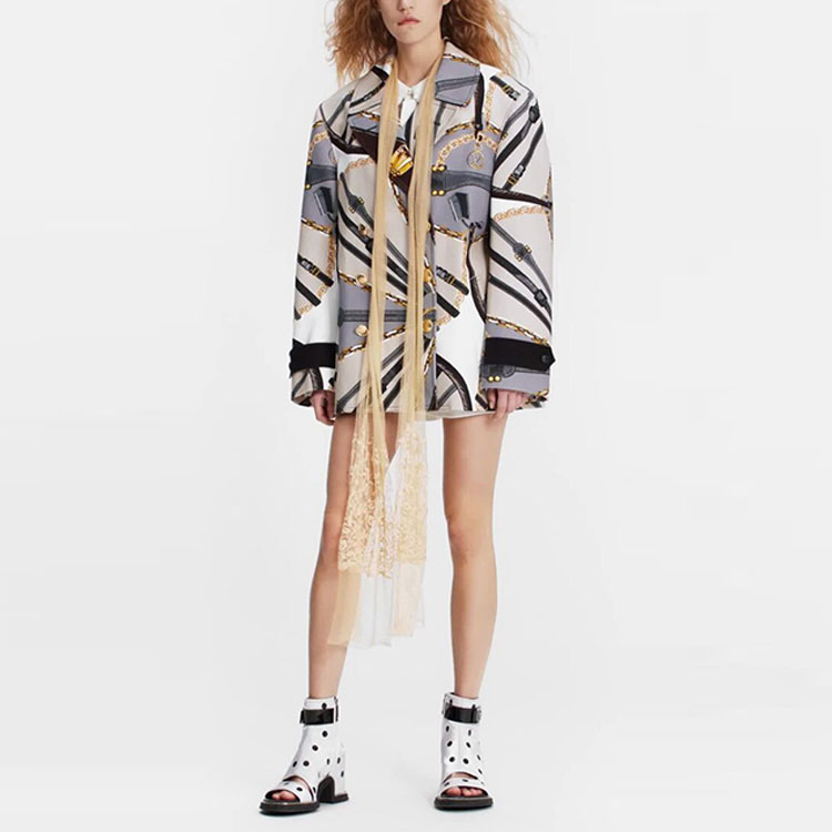 (Women) LOUIS VUITTON SS22 Patterned Printed Double-Breasted Coat for Women 1AA604 圖 5