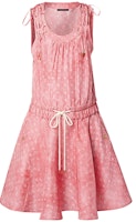 (Women) LOUIS VUITTON SS22 Pink Monogram Sleeveless A-Line Dress Women 1A9WBT (Women) LOUIS VUITTON SS22 Pink Monogram Sleeveless A-Line Dress Women 1A9WBT