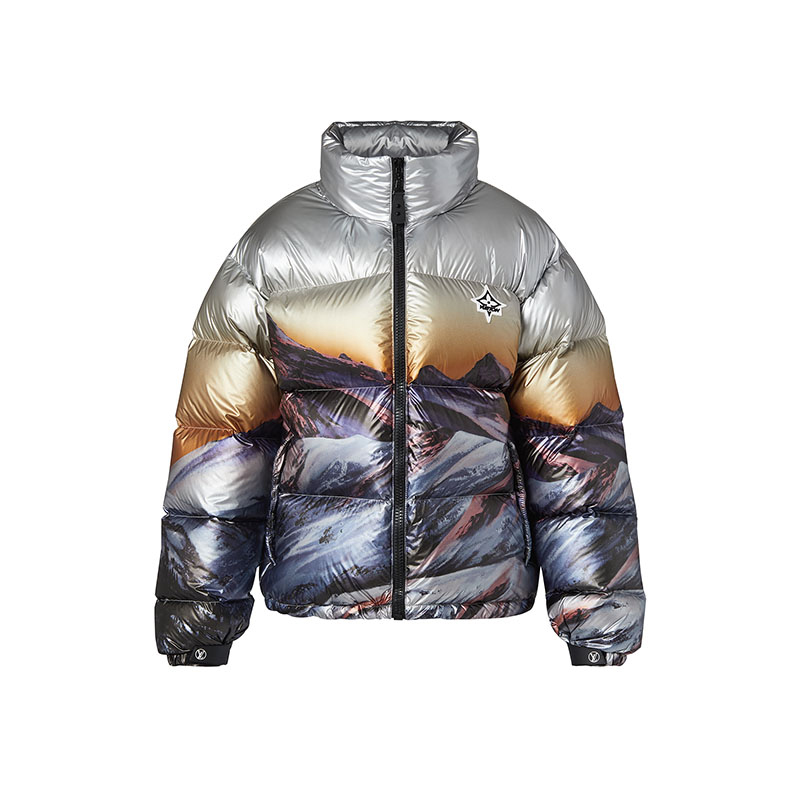 (Women) LOUIS VUITTON SS22 Scenic Print Down Jacket Grey 1A9N5W