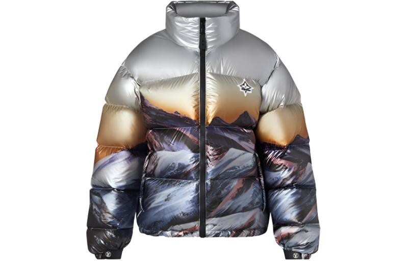 Order (Women) LOUIS VUITTON SS22 Scenic Print Down Jacket Grey 1A9N5W