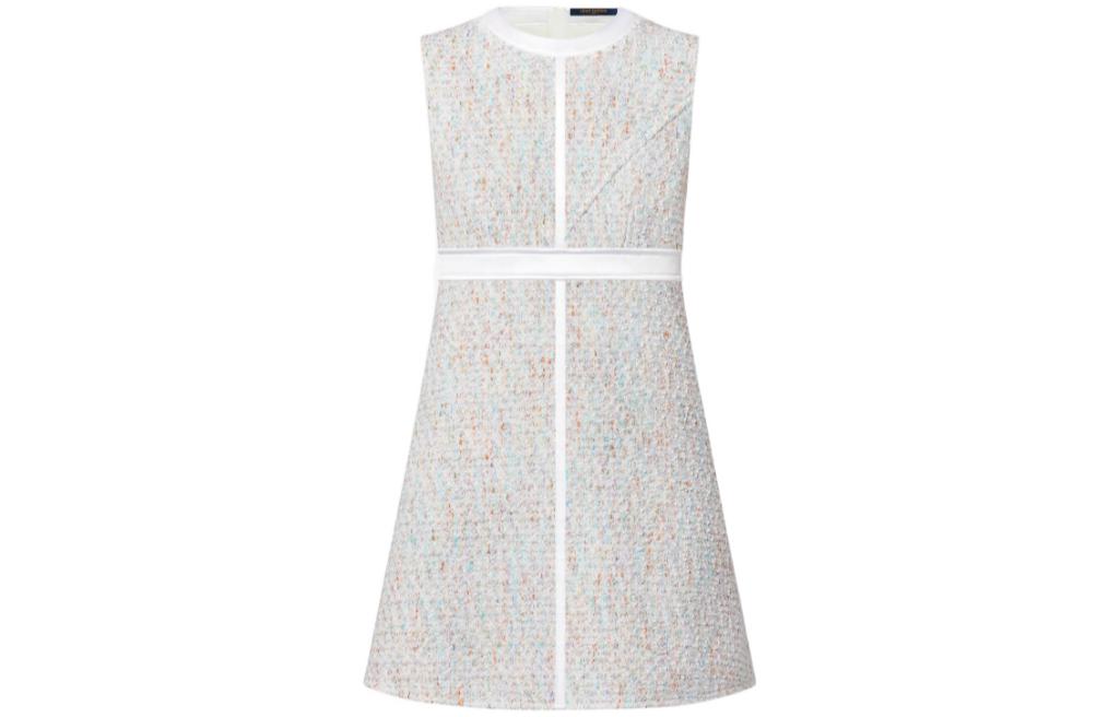 Order (W) 路易威登 SS22 银色粗花呢拼接无袖休闲连衣裙 女款 1AA9YB