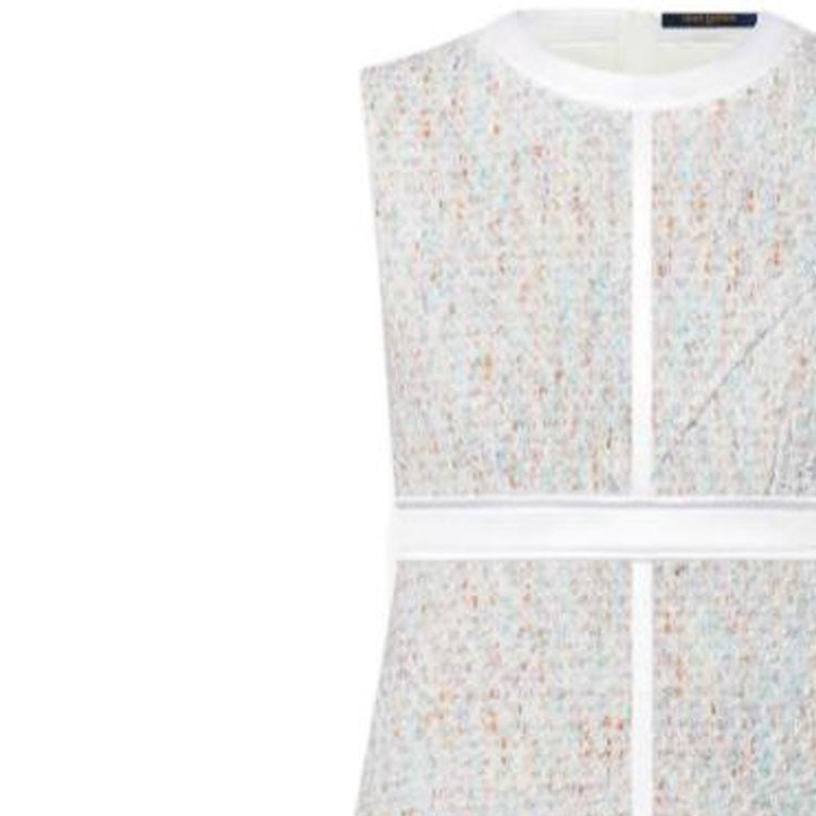Shop (W) 路易威登 SS22 银色粗花呢拼接无袖休闲连衣裙 女款 1AA9YB
