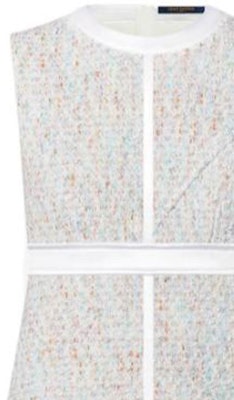 (W) 루이비통 SS22 실버 트위드 패치워크 슬리브리스 캐주얼 원피스 여성. 1AA9YB Shop (W) 루이비통 SS22 실버 트위드 패치워크 슬리브리스 캐주얼 원피스 여성. 1AA9YB