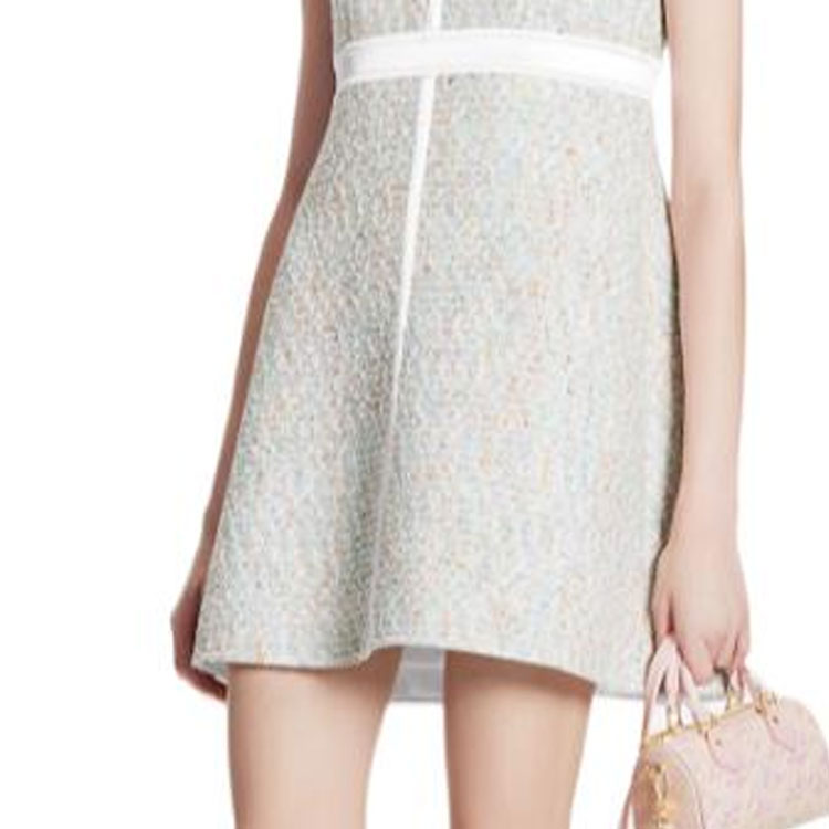 Sizing (W) 路易威登 SS22 银色粗花呢拼接无袖休闲连衣裙 女款 1AA9YB