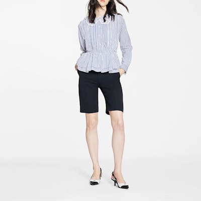 (Women) LOUIS VUITTON SS22 Striped Tailored Long-Sleeve Shirt Women’s Blue 1A9O22 Lookbook (Women) LOUIS VUITTON SS22 Striped Tailored Long-Sleeve Shirt Women’s Blue 1A9O22