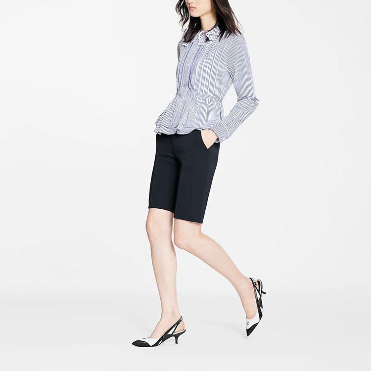 Shop (Women) LOUIS VUITTON SS22 Striped Tailored Long-Sleeve Shirt Women’s Blue 1A9O22