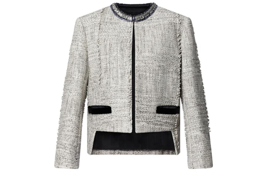 (Women) Louis Vuitton SS22 Tweed Boxy Jacket White 1A9XL5