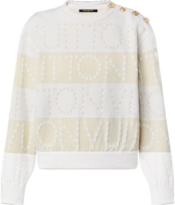 (W) ルイヴィトン SS23 ベージュ ワイドストライプニットプルオーバー長袖セーター 1AAXCL Buy (W) ルイヴィトン SS23 ベージュ ワイドストライプニットプルオーバー長袖セーター 1AAXCL