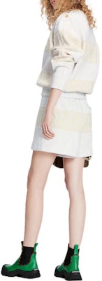 (W) ルイヴィトン SS23 ベージュ ワイドストライプニットプルオーバー長袖セーター 1AAXCL Shop (W) ルイヴィトン SS23 ベージュ ワイドストライプニットプルオーバー長袖セーター 1AAXCL