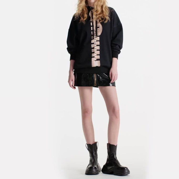 (Women) Louis Vuitton SS23  Black Hoodie with Zipper Pattern Print. 1ABE1R 圖 3