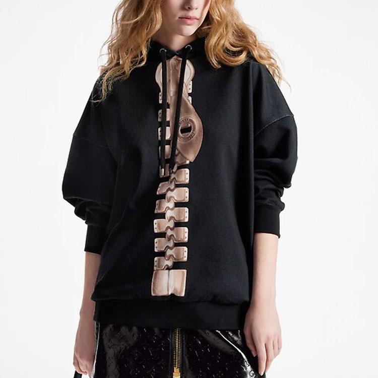 (Women) Louis Vuitton SS23  Black Hoodie with Zipper Pattern Print. 1ABE1R 圖 4