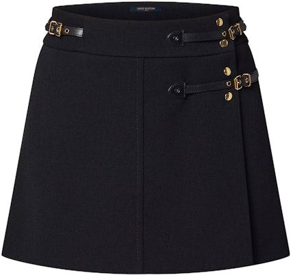 (W) 루이비통 SS23 블랙 가죽 랩 미니 스커트 메탈 버클. 1AB6MZ Buy (W) 루이비통 SS23 블랙 가죽 랩 미니 스커트 메탈 버클. 1AB6MZ