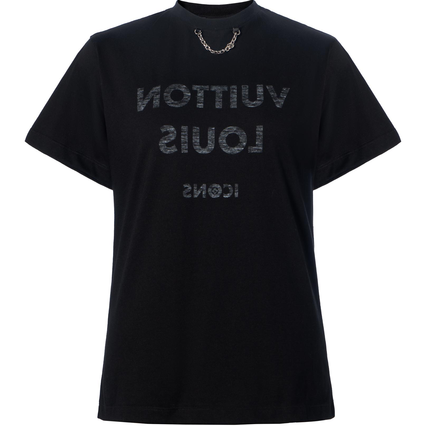 (Women) LOUIS VUITTON SS23  Black Monogram Print Crew Neck T-Shirt. 1A84CL
