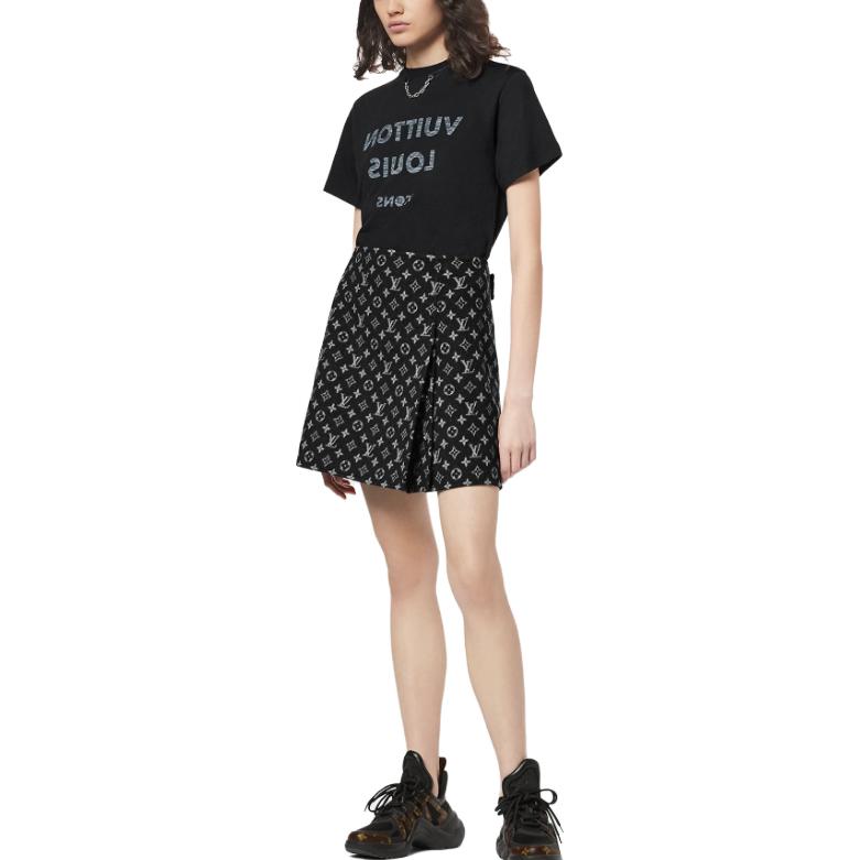 Shop (W) 路易威登 SS23 黑色經典Monogram印花圓領T恤 1A84CL