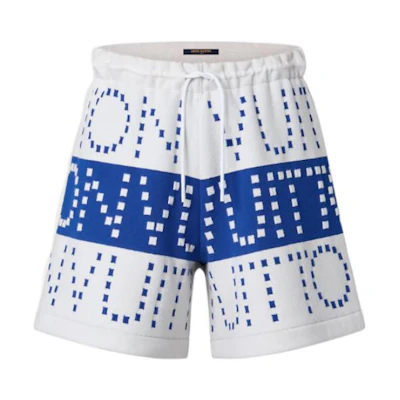 (Women) LOUIS VUITTON SS23 Blue Logo Drawstring Casual Shorts. 1AAWS0