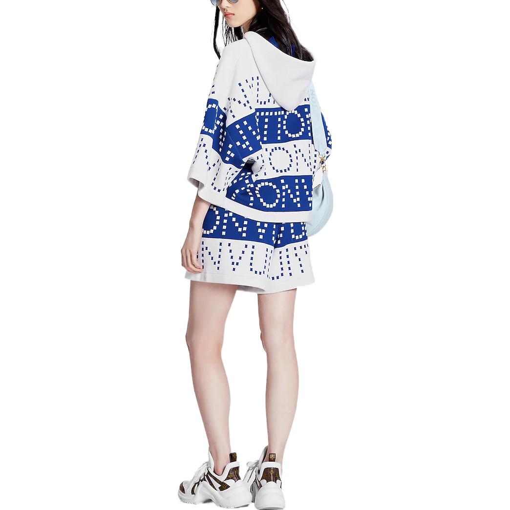 Shop (W) LOUIS VUITTON SS23 Celana Pendek Kasual Biru Logo dengan Tali Serut. 1AAWS0