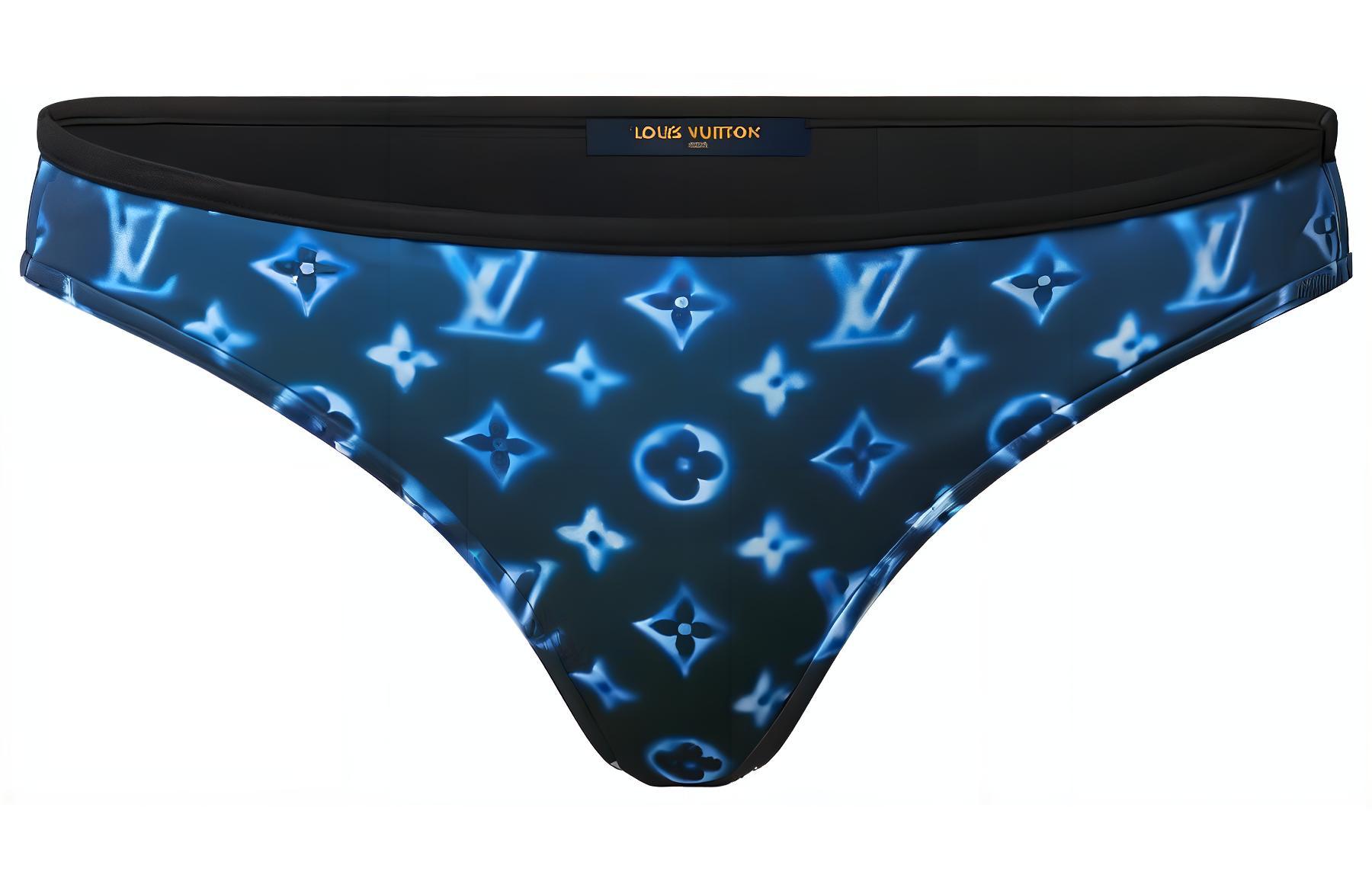 (Women) LOUIS VUITTON SS23  Blue Low-Rise Bikini Bottom with Logo Print. 1AAX7X