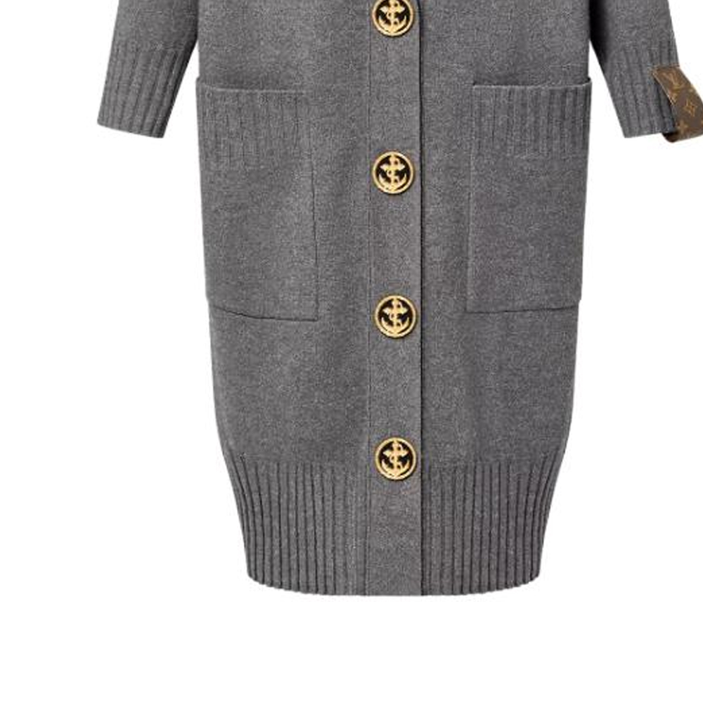 Purchase (W) LOUIS VUITTON SS23 Kardigan Rajut Lengan Panjang Kelabu 1ABDTP