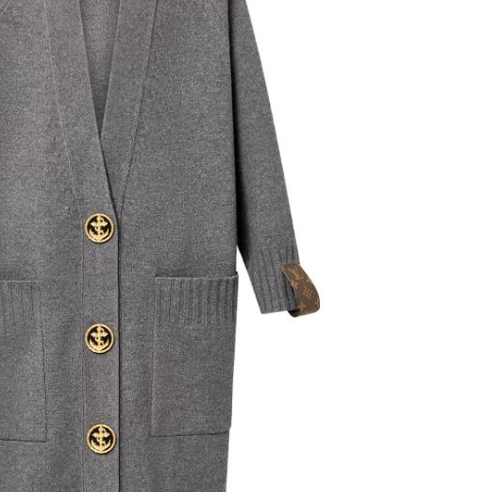 Details for (W) LOUIS VUITTON SS23 Kardigan Rajut Lengan Panjang Kelabu 1ABDTP