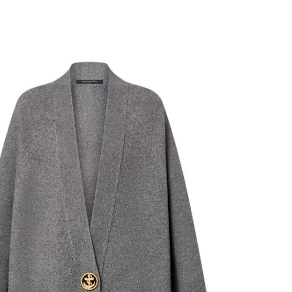 Sizing (W) LOUIS VUITTON SS23 Kardigan Rajut Lengan Panjang Kelabu 1ABDTP