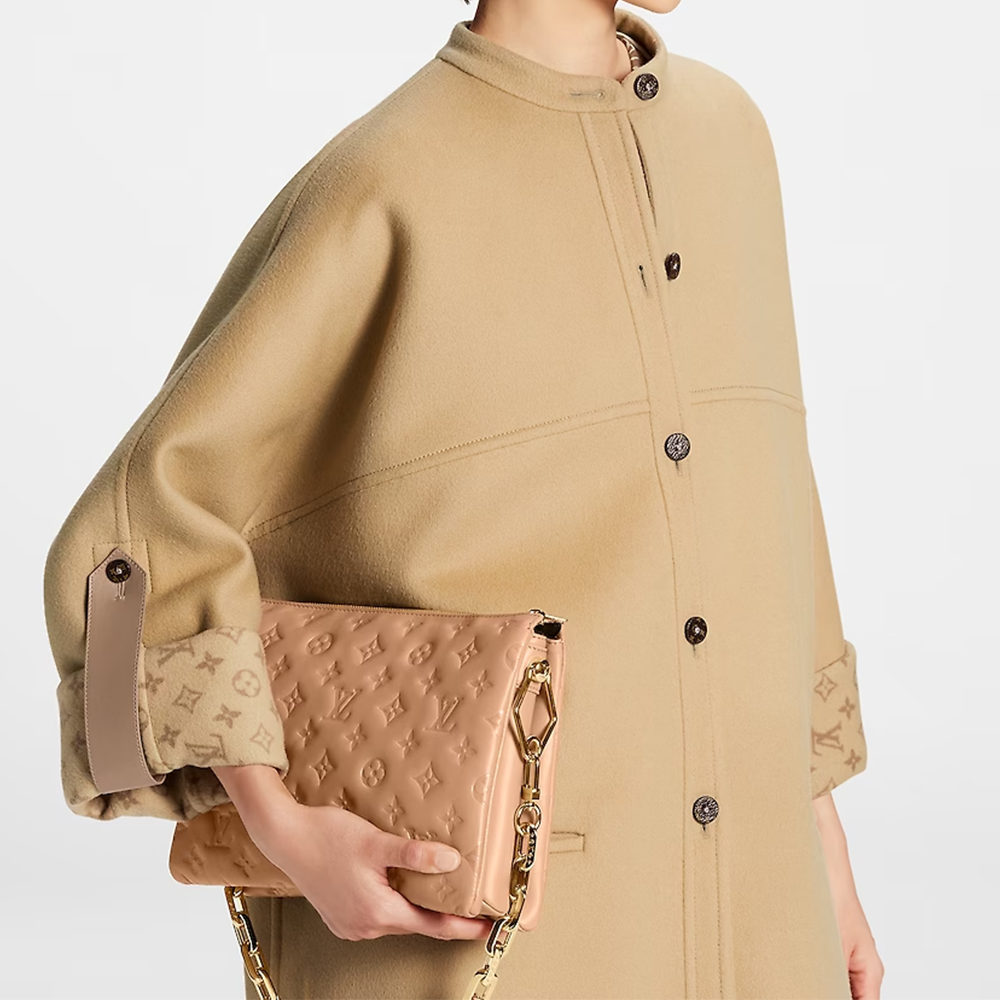 Details for (W) 路易威登 SS23 卡其色單排扣大衣. 1AB9BJ