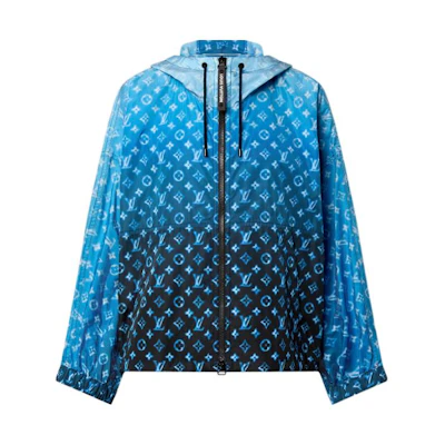 (Women) LOUIS VUITTON SS23 Logo Print Hooded Jacket Blue 1AB06V