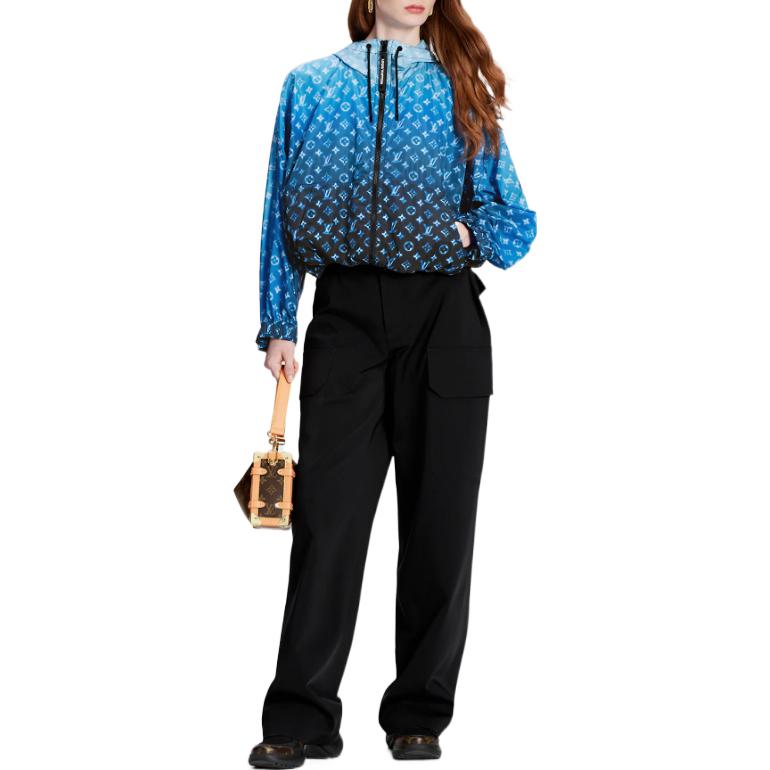 (Women) LOUIS VUITTON SS23  Logo Print Hooded Jacket Blue 1AB06V 圖 3