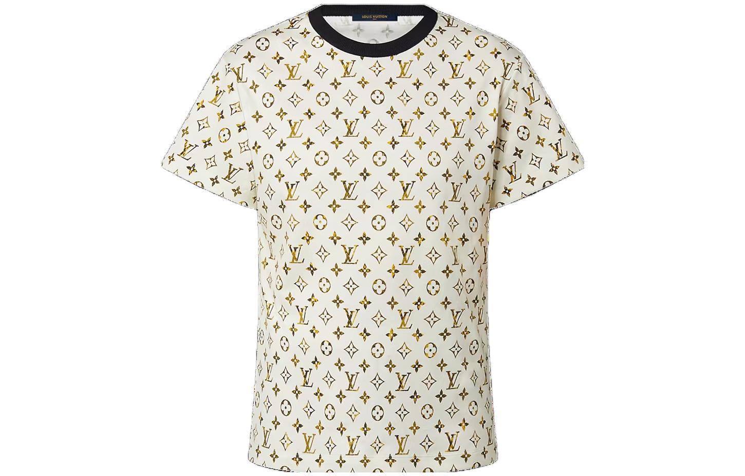 (Women) LOUIS VUITTON SS23  Logo Print White Crewneck T-Shirt. 1ABEE6