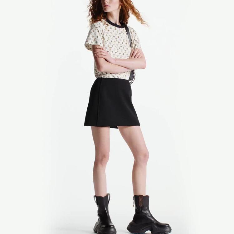 (Women) LOUIS VUITTON SS23  Logo Print White Crewneck T-Shirt. 1ABEE6 圖 3