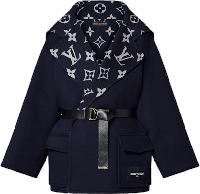 (Women) LOUIS VUITTON SS23 Navy Logo Wrap Pocket Overcoat. 1AB76A Order (Women) LOUIS VUITTON SS23 Navy Logo Wrap Pocket Overcoat. 1AB76A