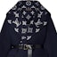 Purchase (Women) LOUIS VUITTON SS23 Navy Logo Wrap Pocket Overcoat. 1AB76A