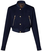 (Women) LOUIS VUITTON SS23 Navy Short Bomber Jacket Plain Buttoned Design 1AB73U (Women) LOUIS VUITTON SS23 Navy Short Bomber Jacket Plain Buttoned Design 1AB73U