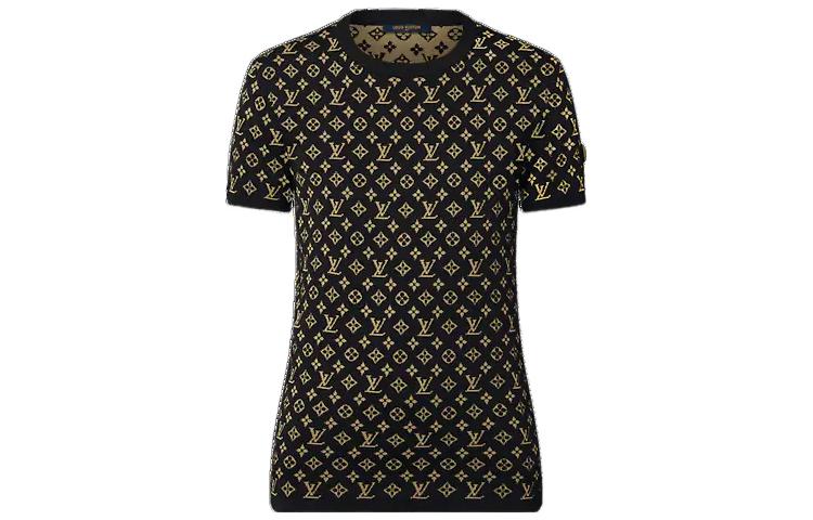 (Women) LOUIS VUITTON SS23  Slim-Fit Knitted Logo Crewneck Sweater Black 1AAG8Y