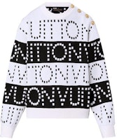 (Women) LOUIS VUITTON SS23 White Logo Crewneck Knit Sweater. 1AAUQC (Women) LOUIS VUITTON SS23 White Logo Crewneck Knit Sweater. 1AAUQC