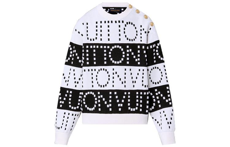 Order (Women) LOUIS VUITTON SS23  White Logo Crewneck Knit Sweater. 1AAUQC