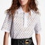 Details for (W) 루이 비통 SS23 화이트 로고 자카드 반팔 폴로 셔츠. 1ABENQ