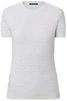 (Women) LOUIS VUITTON SS23 White Monogram Knit Short Sleeve Crewneck Tee 1AB834 (Women) LOUIS VUITTON SS23 White Monogram Knit Short Sleeve Crewneck Tee 1AB834