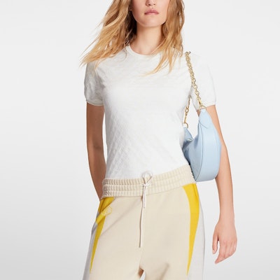 (W) 路易威登 SS23 白色Monogram圖案短袖針織圓領T恤 1AB834 Purchase (W) 路易威登 SS23 白色Monogram圖案短袖針織圓領T恤 1AB834